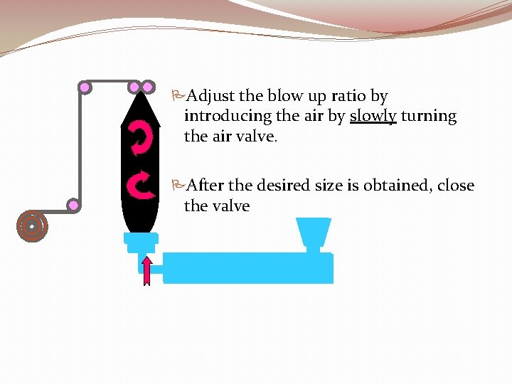 PAdjust the blow up ratio by introducing the air by slowly turning the air