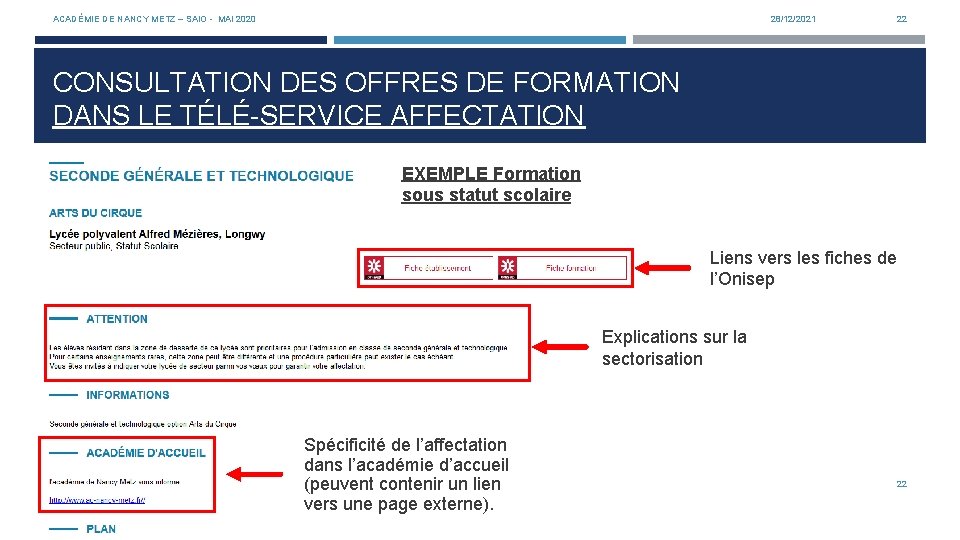 ACADÉMIE DE NANCY METZ – SAIO - MAI 2020 28/12/2021 22 CONSULTATION DES OFFRES