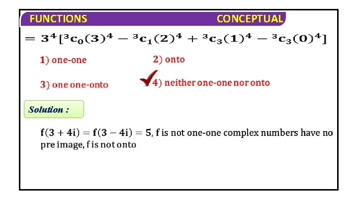 FUNCTIONS Solution : CONCEPTUAL 