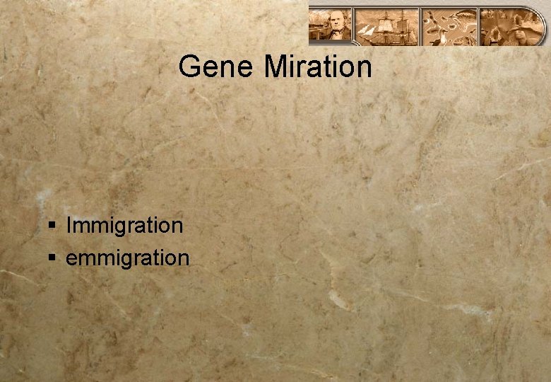 Gene Miration § Immigration § emmigration 