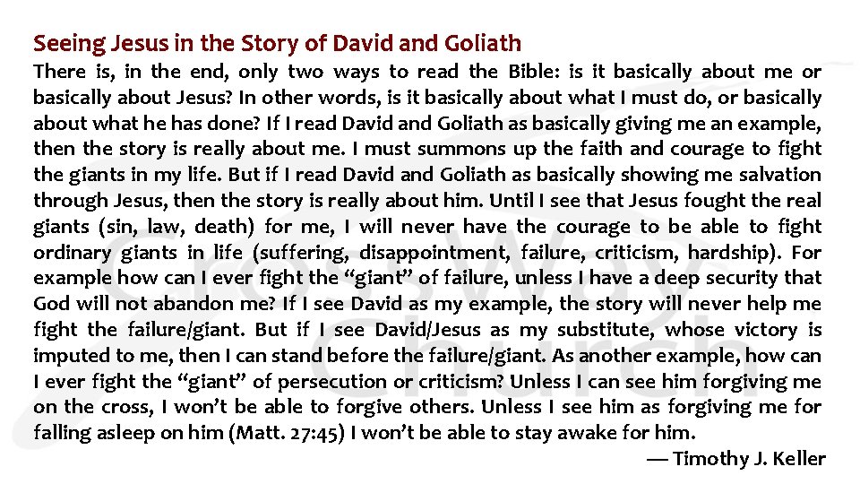 Seeing Jesus in the Story of David and Goliath There is, in the end, Seeing Jesus in the Story of David and Goliath There is, in the end,