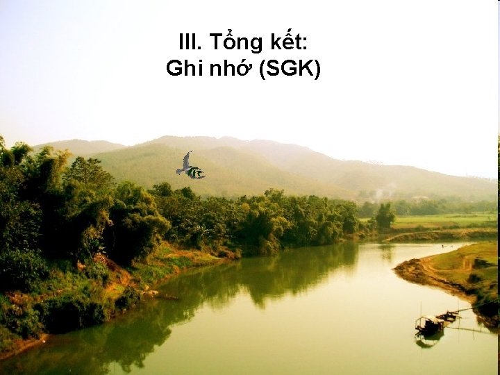 III. Tổng kết: Ghi nhớ (SGK) 