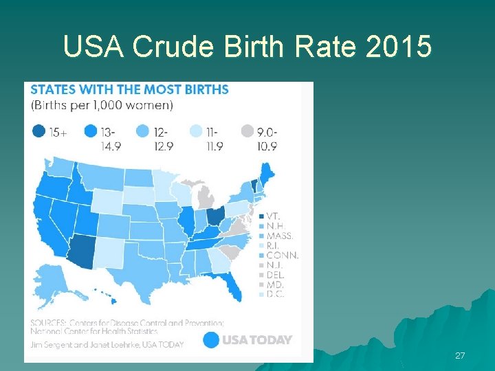 USA Crude Birth Rate 2015 Chap 2 Population Envs 204 27 