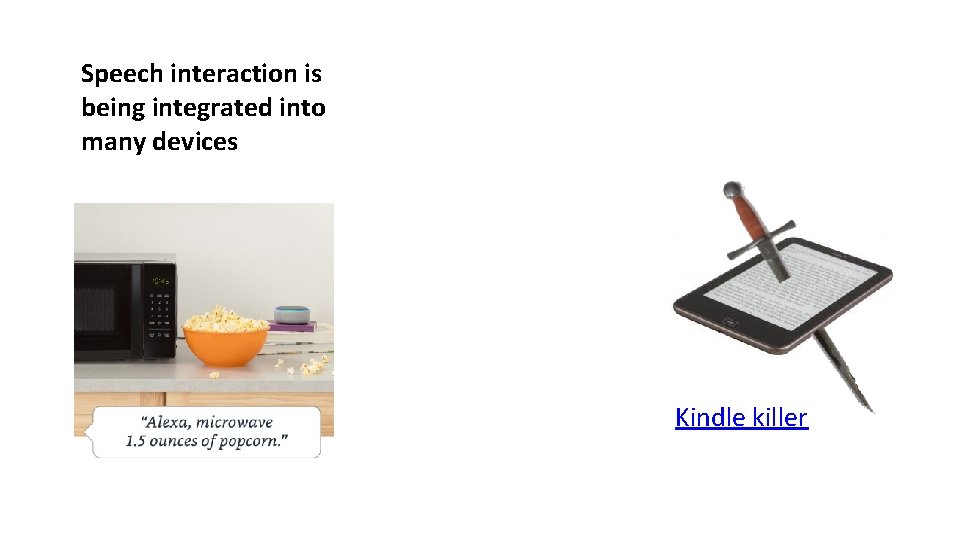 Speech interaction is being integrated into many devices Kindle killer 