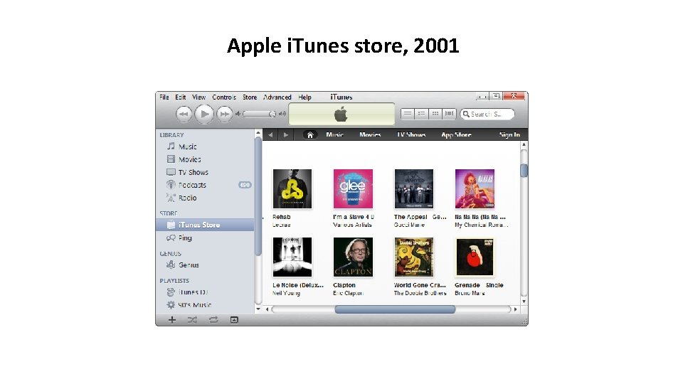 Apple i. Tunes store, 2001 