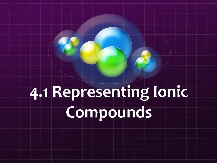 4. 1 Representing Ionic Compounds 