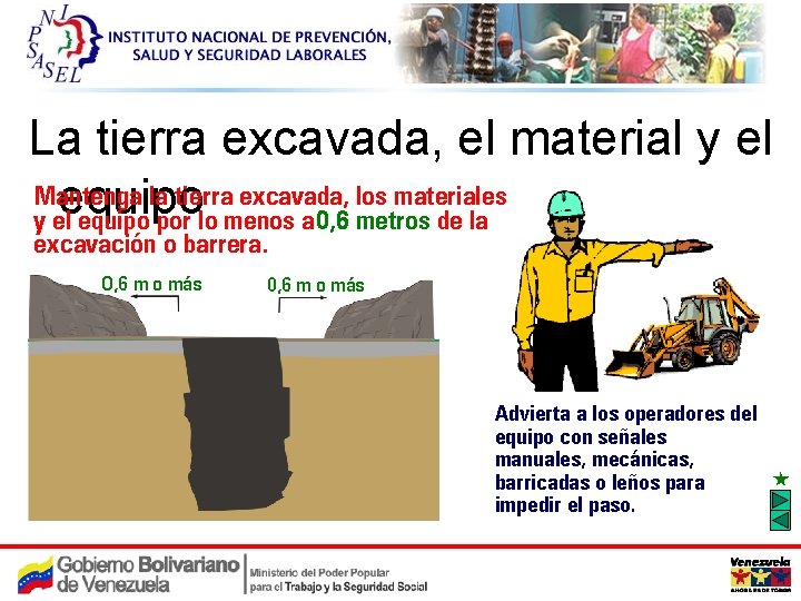 C Confined Spaces 17 La tierra excavada, el material y el Mantenga la tierra