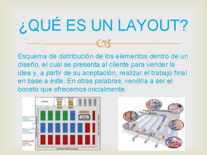 ¿QUÉ ES UN LAYOUT? Esquema de distribución de los elementos dentro de un diseño,