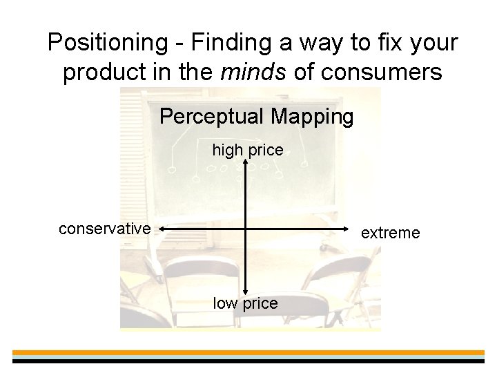 Positioning - Finding a way to fix your product in the minds of consumers