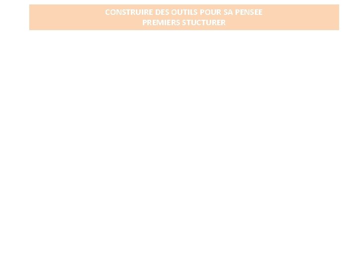 CONSTRUIRE DES OUTILS POUR SA PENSEE PREMIERS STUCTURER 