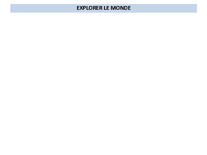 EXPLORER LE MONDE 