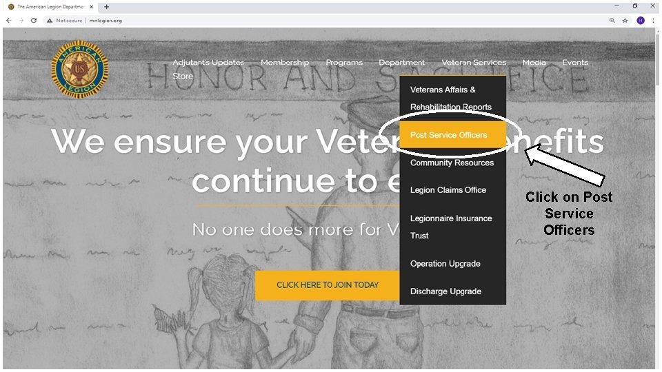 Click on Post Service Officers 