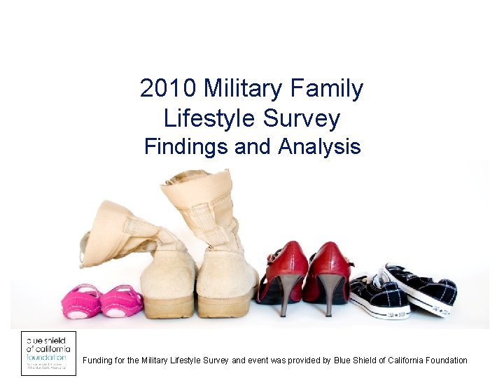 2010 Military Family Lifestyle Survey Findings and Analysis Funding for the Military Lifestyle Survey