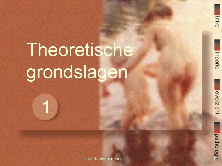 Theoretische grondslagen 1 Kindertaalverwerving 2 