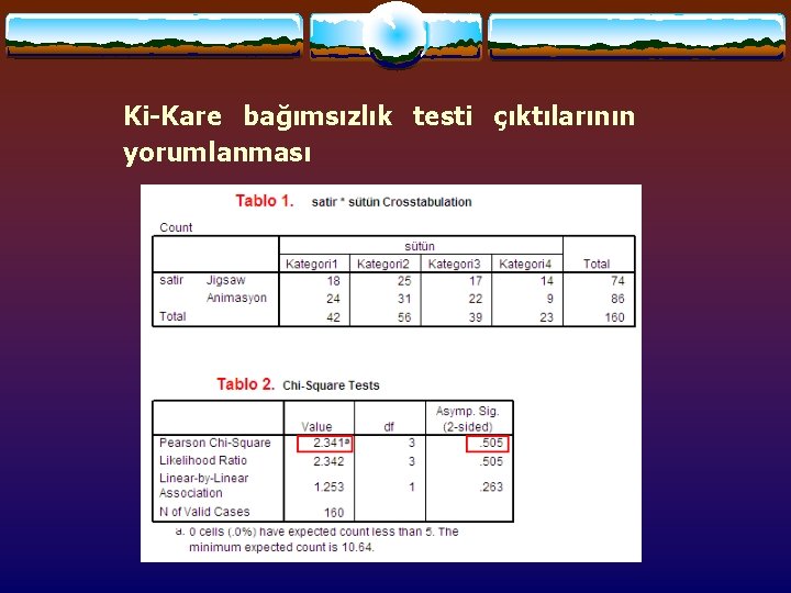 Ki-Kare bağımsızlık testi çıktılarının yorumlanması 