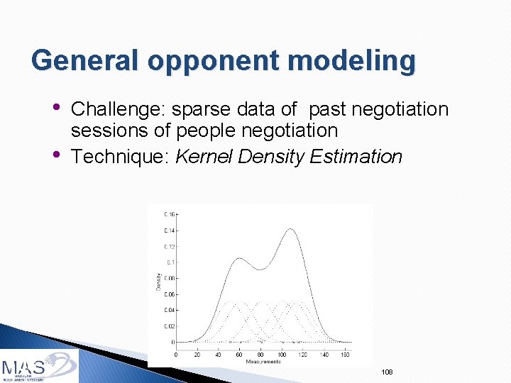 General opponent modeling • • 108 Challenge: sparse data of past negotiation sessions of