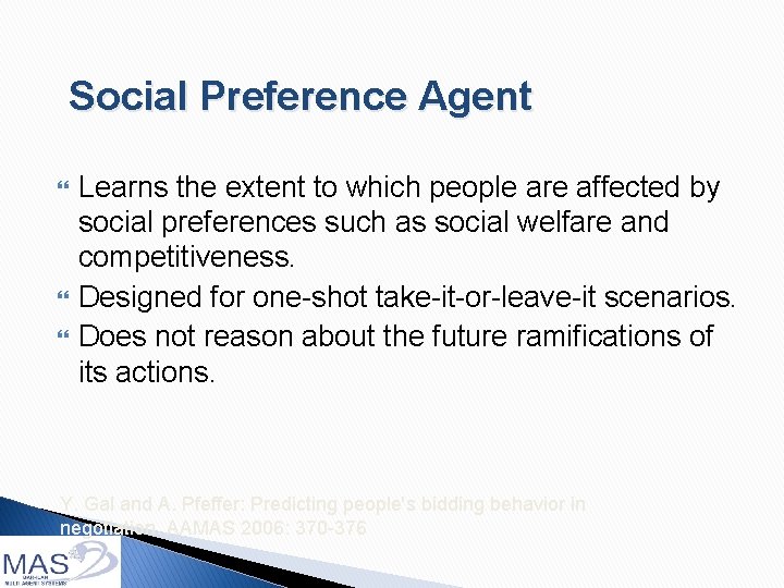 Social Preference Agent Learns the extent to which people are affected by social preferences