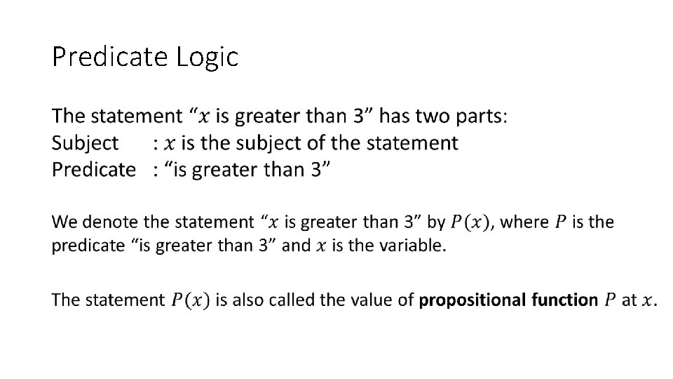 Predicate Logic 