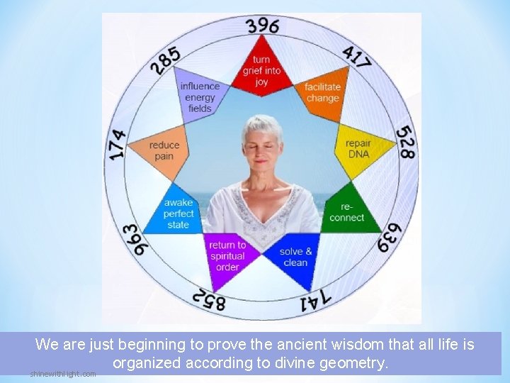 We are just beginning to prove the ancient wisdom that all life is organized We are just beginning to prove the ancient wisdom that all life is organized