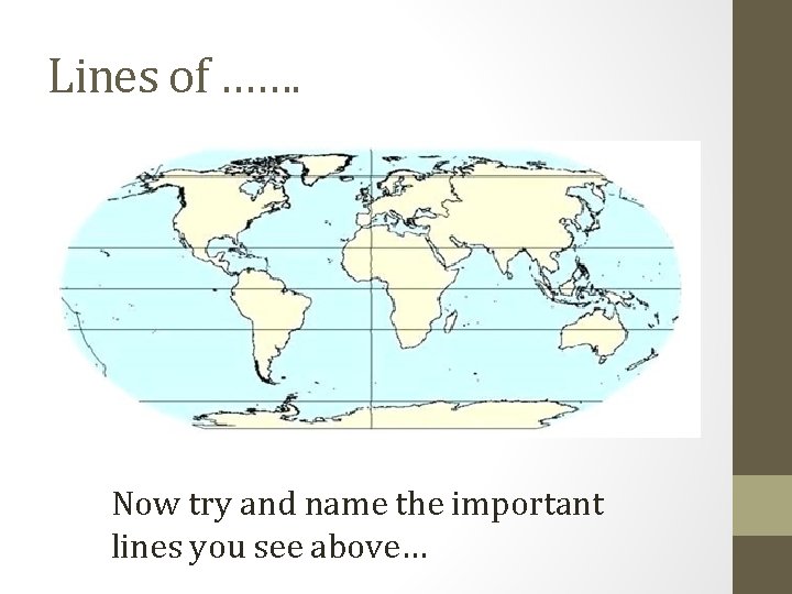 Lines of ……. Now try and name the important lines you see above… 