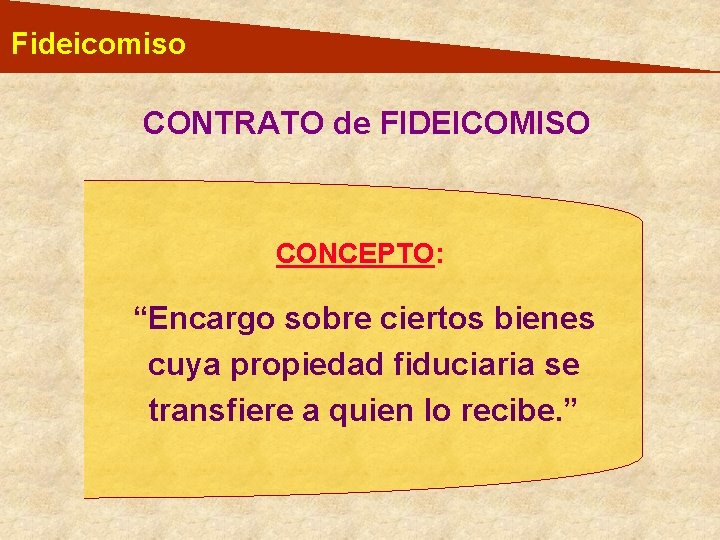 Fideicomiso CONTRATO de FIDEICOMISO CONCEPTO: “Encargo sobre ciertos bienes cuya propiedad fiduciaria se transfiere