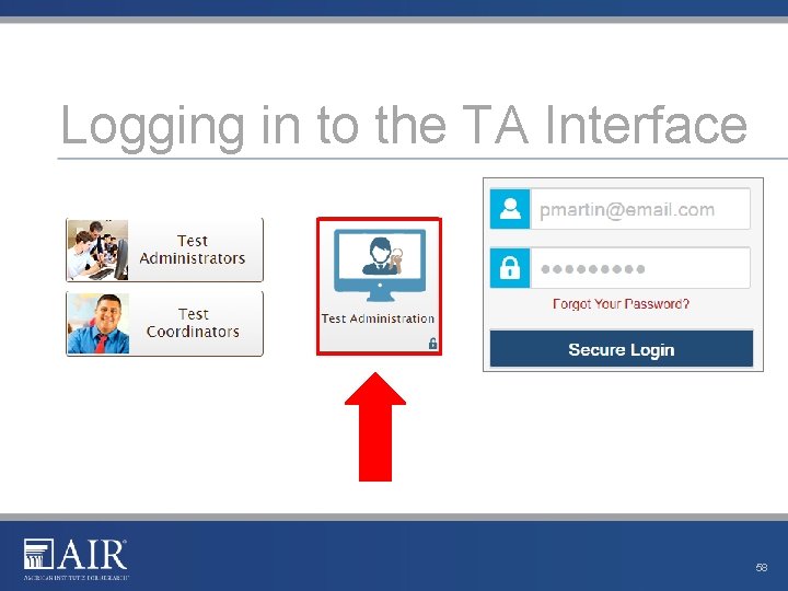 Logging in to the TA Interface 58 