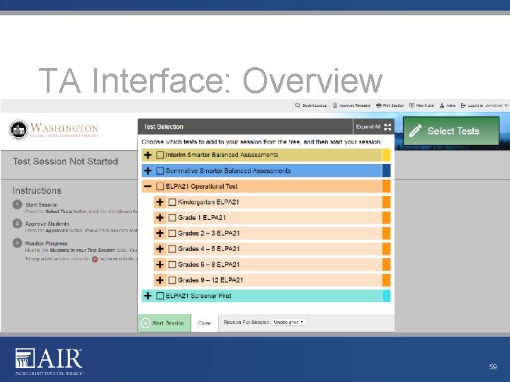 TA Interface: Overview 59 