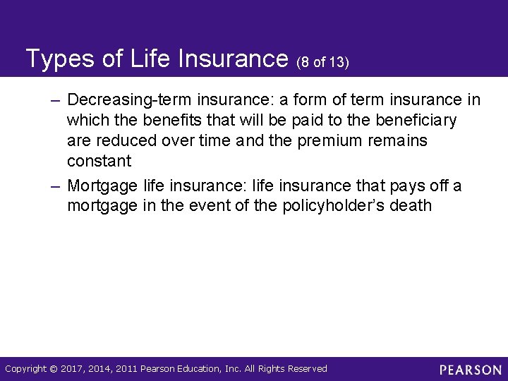 Types of Life Insurance (8 of 13) – Decreasing-term insurance: a form of term