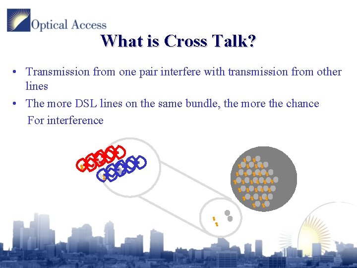 What is Cross Talk? • Transmission from one pair interfere with transmission from other