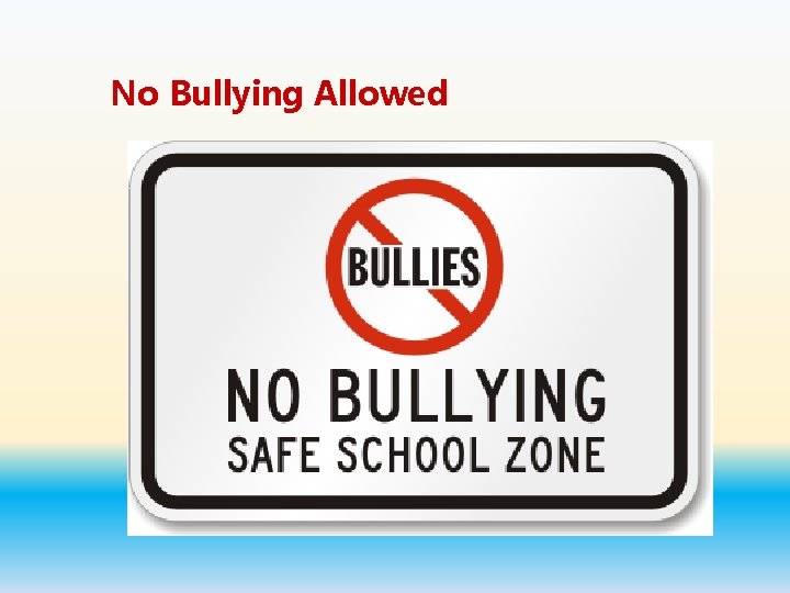 No Bullying Allowed 