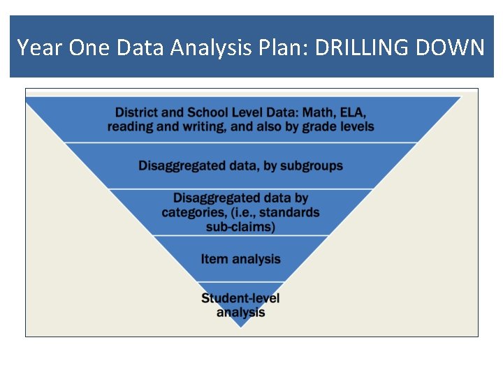 Year One Data Analysis Plan: DRILLING DOWN 