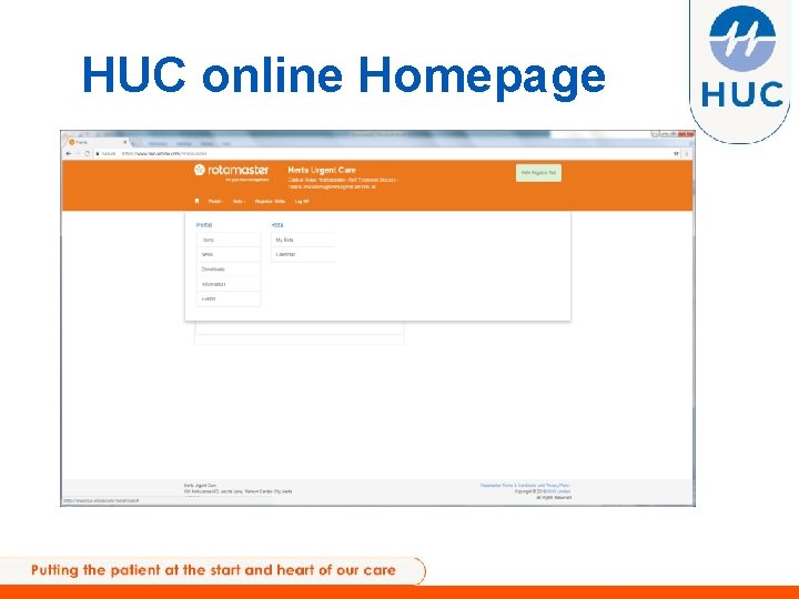 HUC online Homepage 