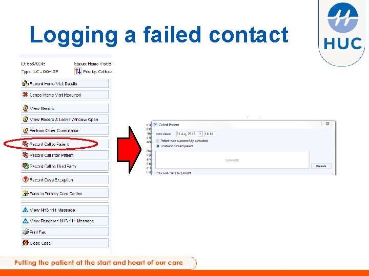 Logging a failed contact 