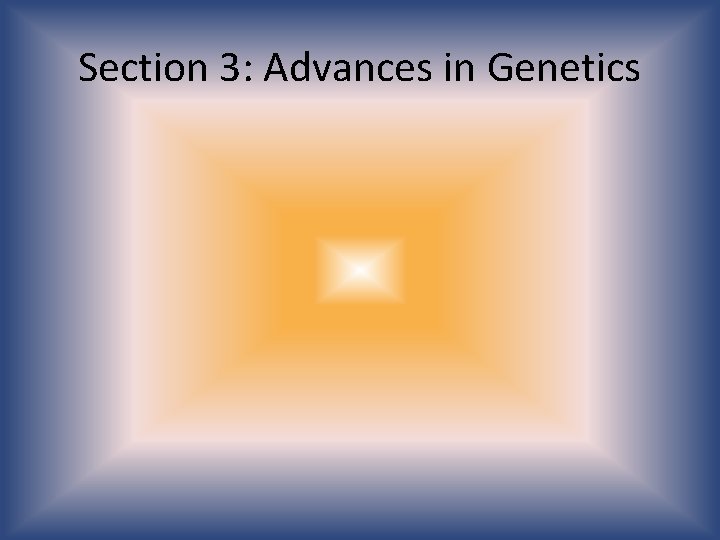Section 3: Advances in Genetics 