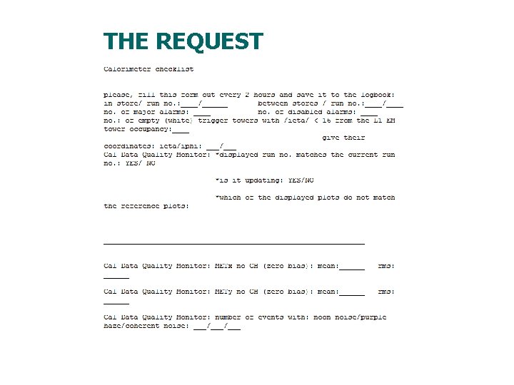 THE REQUEST 