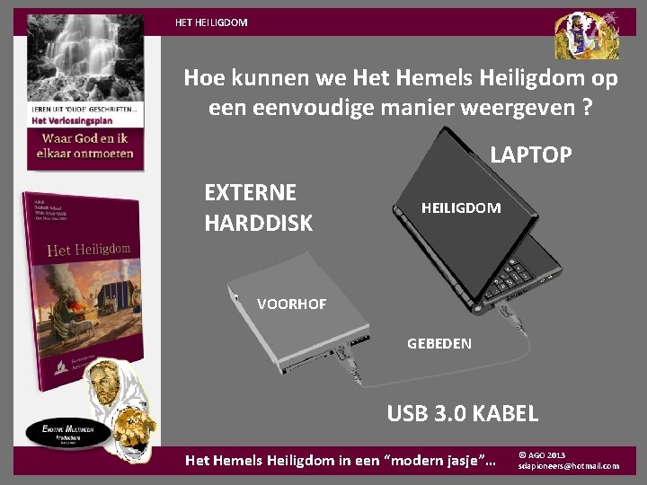 HET HEILIGDOM Hoe kunnen we Het Hemels Heiligdom op eenvoudige manier weergeven ? LAPTOP