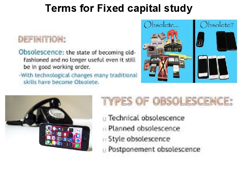 Terms for Fixed capital study 