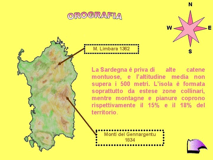 N W M. Limbara 1362 E S La Sardegna è priva di alte catene