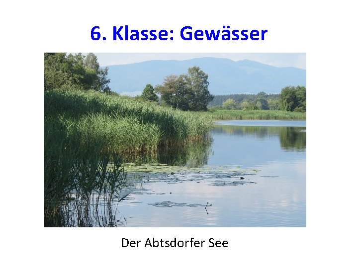 6. Klasse: Gewässer Der Abtsdorfer See 