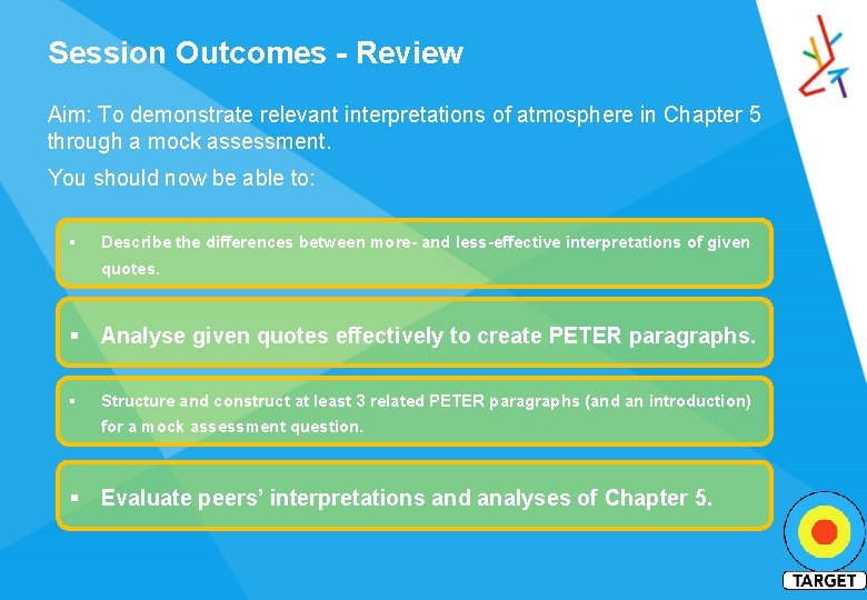Session Outcomes - Review Aim: To demonstrate relevant interpretations of atmosphere in Chapter 5