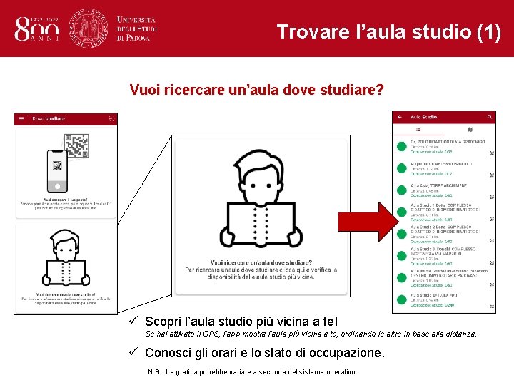 Trovare l’aula studio (1) Vuoi ricercare un’aula dove studiare? ü Scopri l’aula studio più