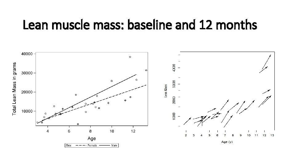 Lean muscle mass: baseline and 12 months 