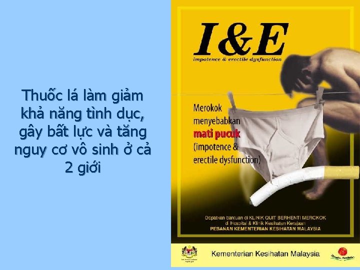 Thuốc lá làm giảm khả năng tình dục, gây bất lực và tăng nguy