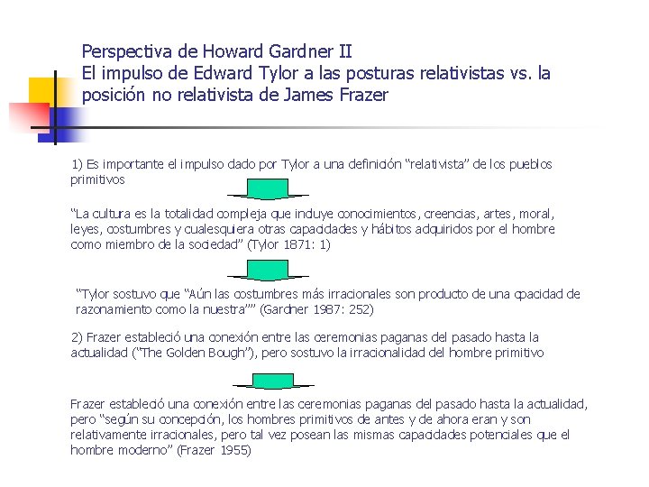 Perspectiva de Howard Gardner II El impulso de Edward Tylor a las posturas relativistas