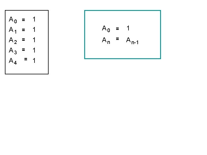 A 0 A 1 = A 2 = A 3 A 4 = =