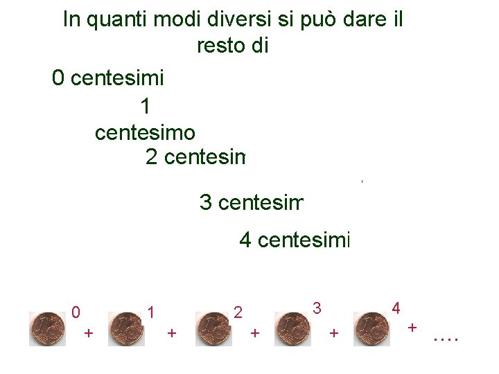 In quanti modi diversi si può dare il resto di 0 0 centesimi 1