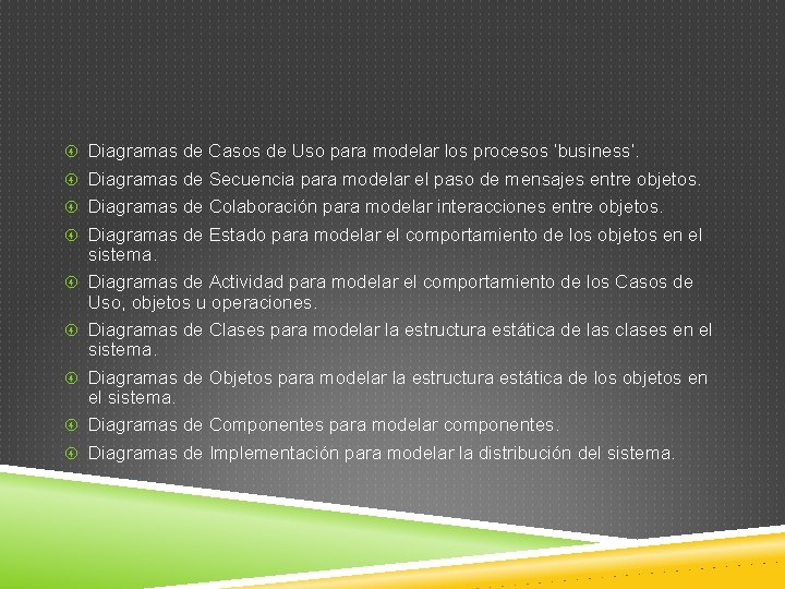 Diagramas de Casos de Uso para modelar los procesos ’business’. Diagramas de Secuencia Diagramas de Casos de Uso para modelar los procesos ’business’. Diagramas de Secuencia