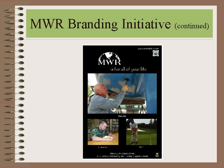 MWR Branding Initiative (continued) MWR Branding Initiative (continued)