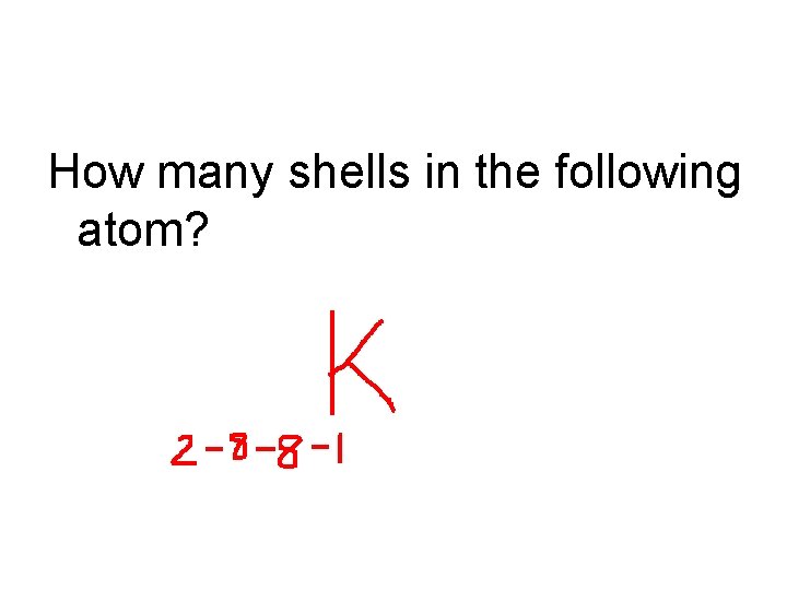 How many shells in the following atom? 