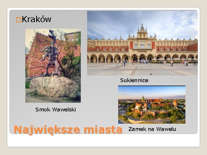 �Kraków Sukiennice Smok Wawelski Największe miasta Zamek na Wawelu 